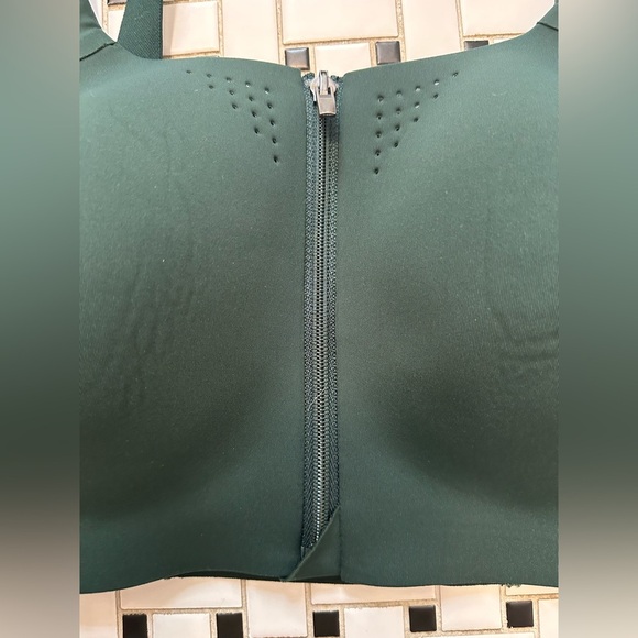 Women's Dark Green Zip-Front Bra - Picture 5 of 7